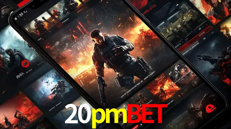 Tela de um celular exibindo uma galeria de jogos de tiro com temática militar, mostrando a variedade de e-sports disponíveis para apostas na plataforma de entretenimento 20pmbet.
